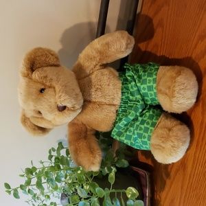 Build-A-Bear Teddy Bear wearing Boxers w/ Green Four-leaf Clover & Heart Pattern